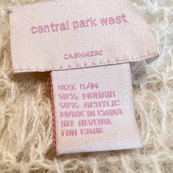 Central Park West Loose Knit Shoulder Wrap Shawl Shrug Mohair Blend Cream Ivory - Picture 6 of 10